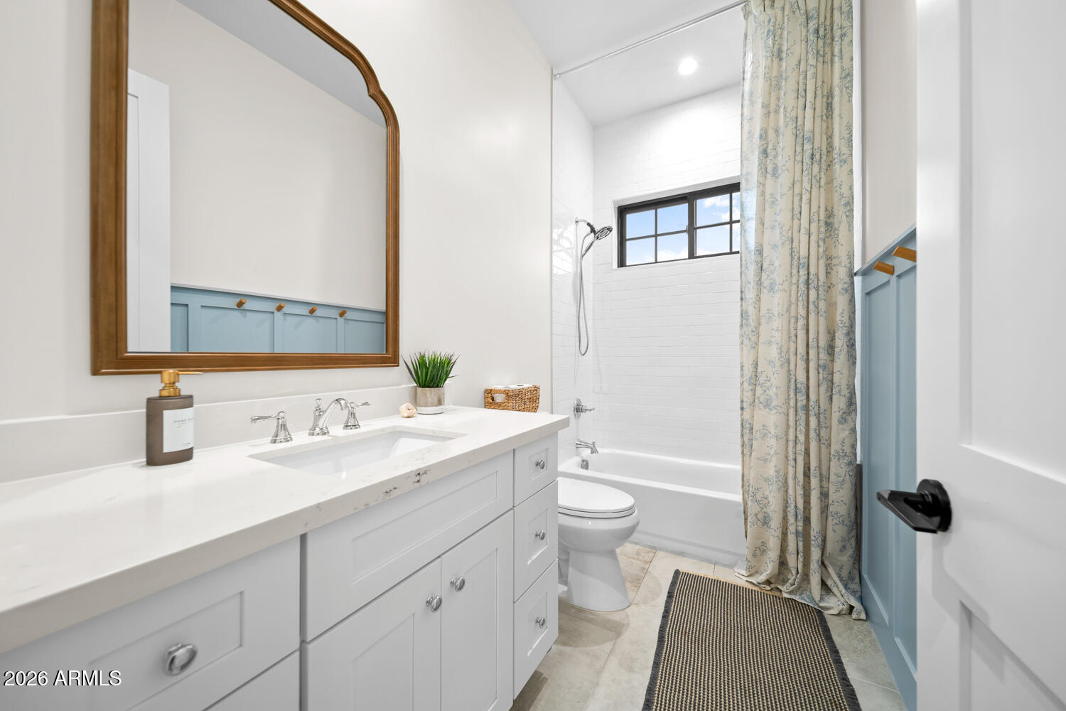 590 South Sun Road Apache Junction, AZ 85119 - Photo 37 of 68 a bathroom with a double vanity sink toilet mirror and shower