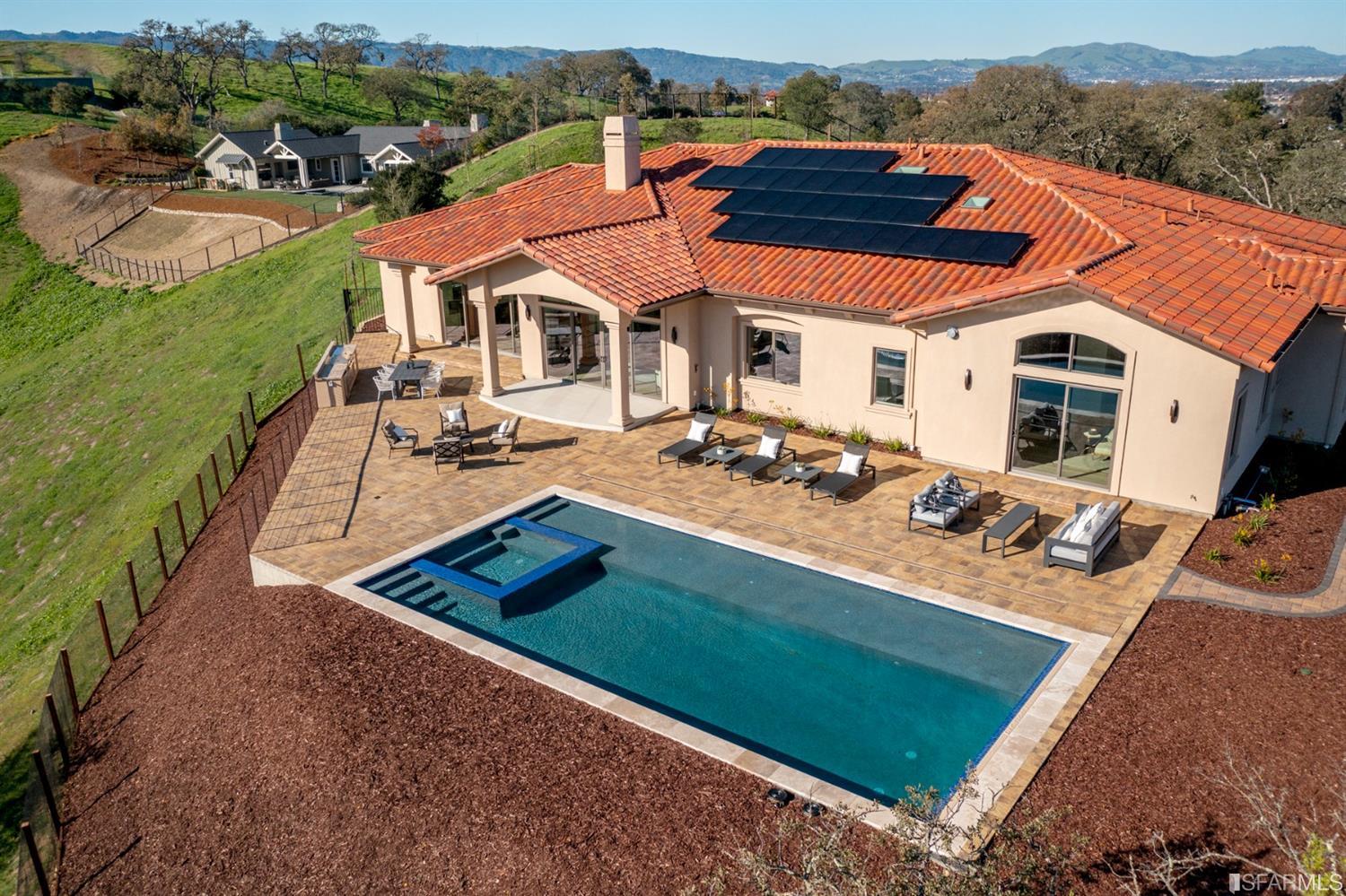 5 Winding Oaks Drive Pleasanton, CA 94566 - Photo 63 of 72 an aerial view of a house with garden space and ocean view