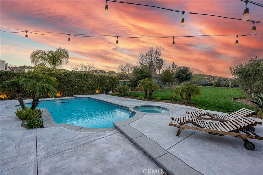28201 Springvale Lane Castaic, CA 91384 - Photo 30 of 59 a view of a terrace with a garden and mountain view
