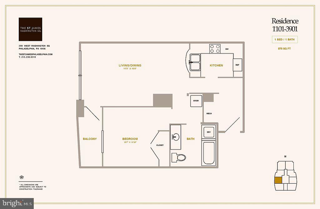 204 West Washington Square, Unit 1301 Philadelphia, PA 19106 - Photo 19 of 19 a picture of a wall with a white wall and a picture of a white wall