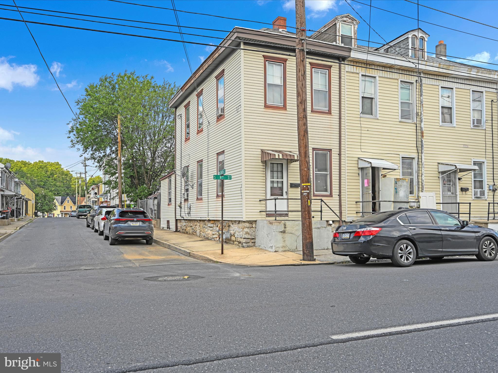 a car parked in front of a house