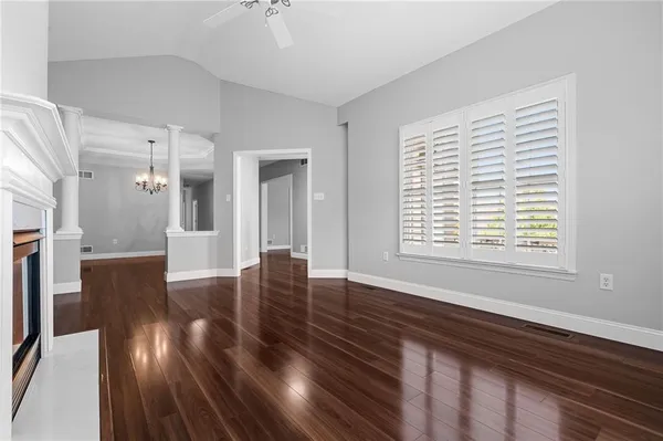 a view of livingroom with furniture and wooden floor