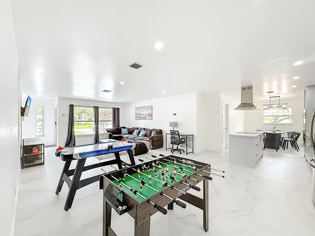 a living room with furniture