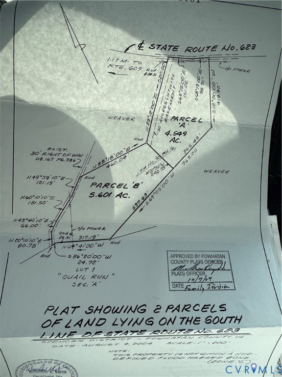 4301 Worsham Road Powhatan, VA 23139 - Photo 2 of 3 Survey map / technical document