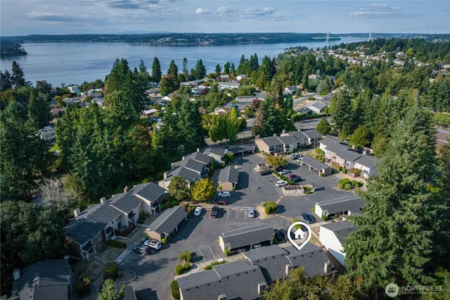 an aerial view of a city with lots of residential buildings