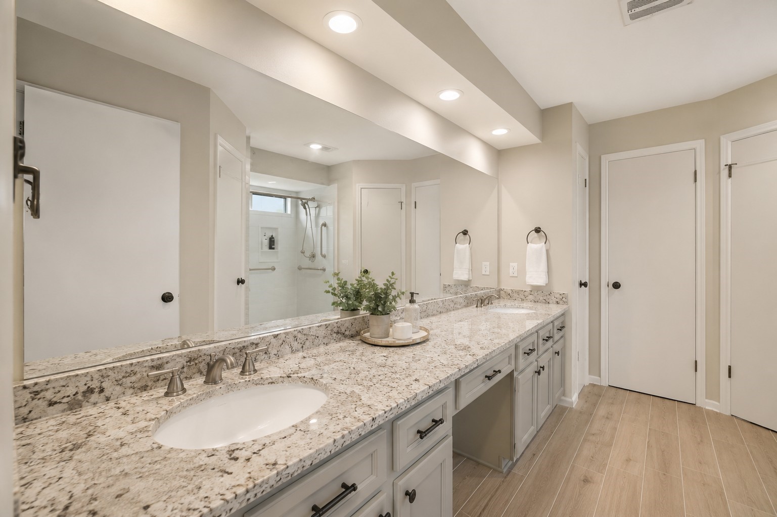 6302 Meadowtrace Drive Spring, TX 77389 - Photo 18 of 35 AI-generated image illustrating one possible cosmetic update to the existing primary bath. Property is not currently renovated as shown.