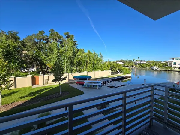 a view of a lake with outdoor space