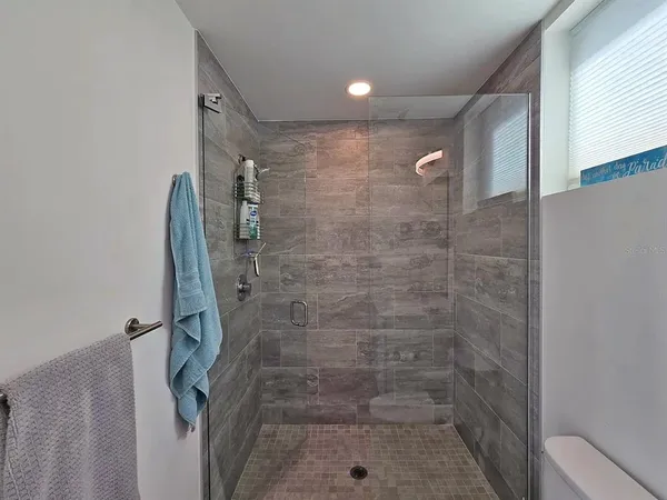 a bathroom with a shower