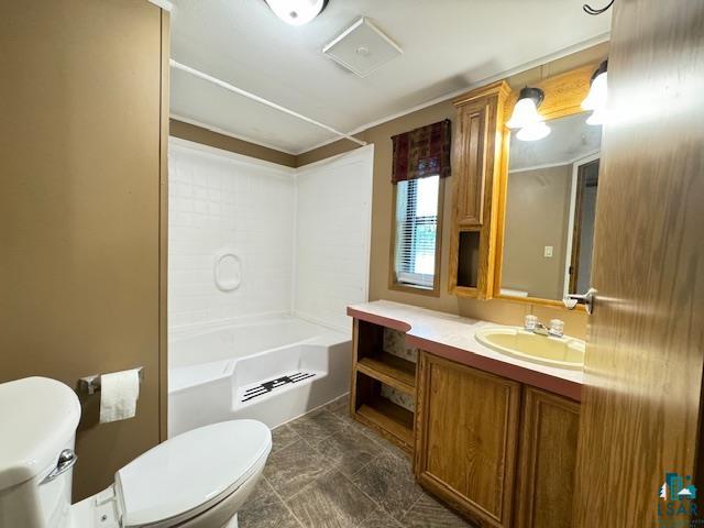 12 West St Louis River Road Esko, MN 55733 - Photo 14 of 20 Full bathroom with shower / tub combination, tile flooring, vanity, and toilet