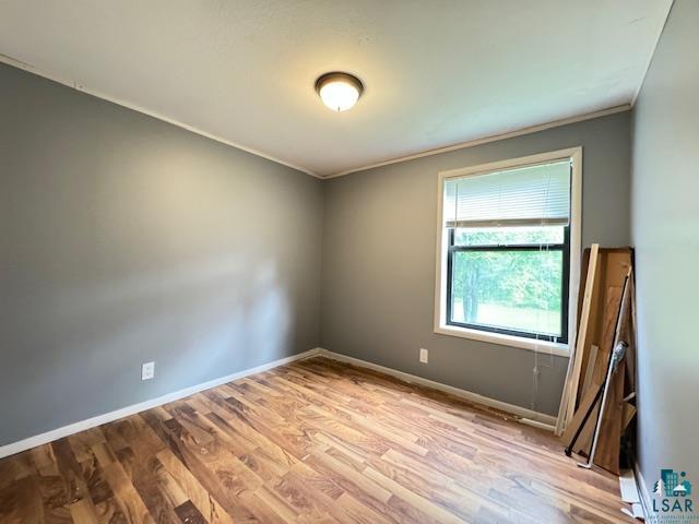12 West St Louis River Road Esko, MN 55733 - Photo 16 of 20 Unfurnished room with ornamental molding and light hardwood / wood-style flooring