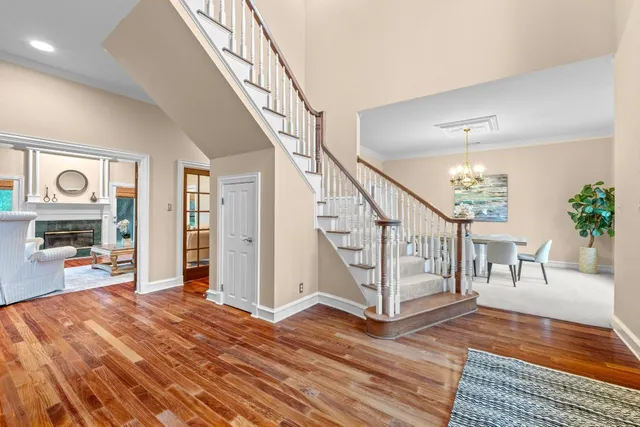 a view of entryway livingroom and hall