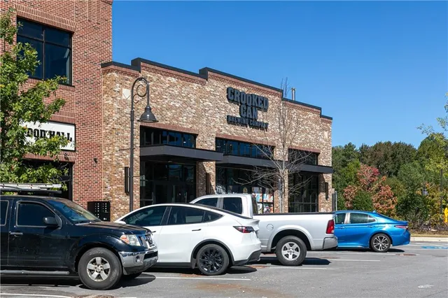 a car parked in front of a building