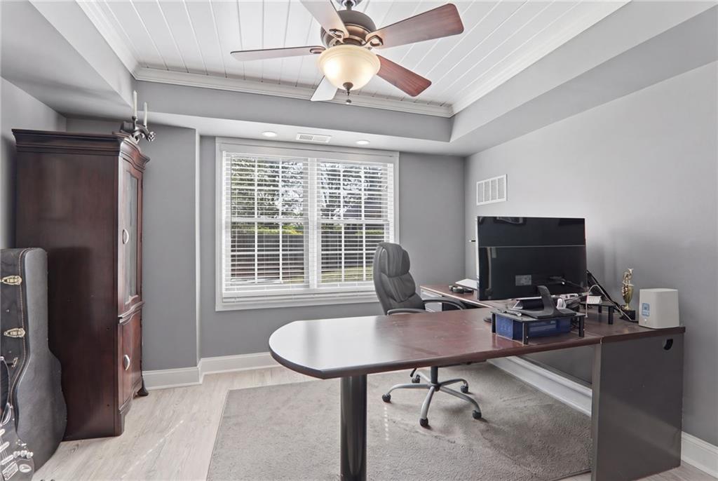 23 Crestview Terrace Dallas, GA 30157 - Photo 29 of 36 a workspace with furniture window and a ceiling fan