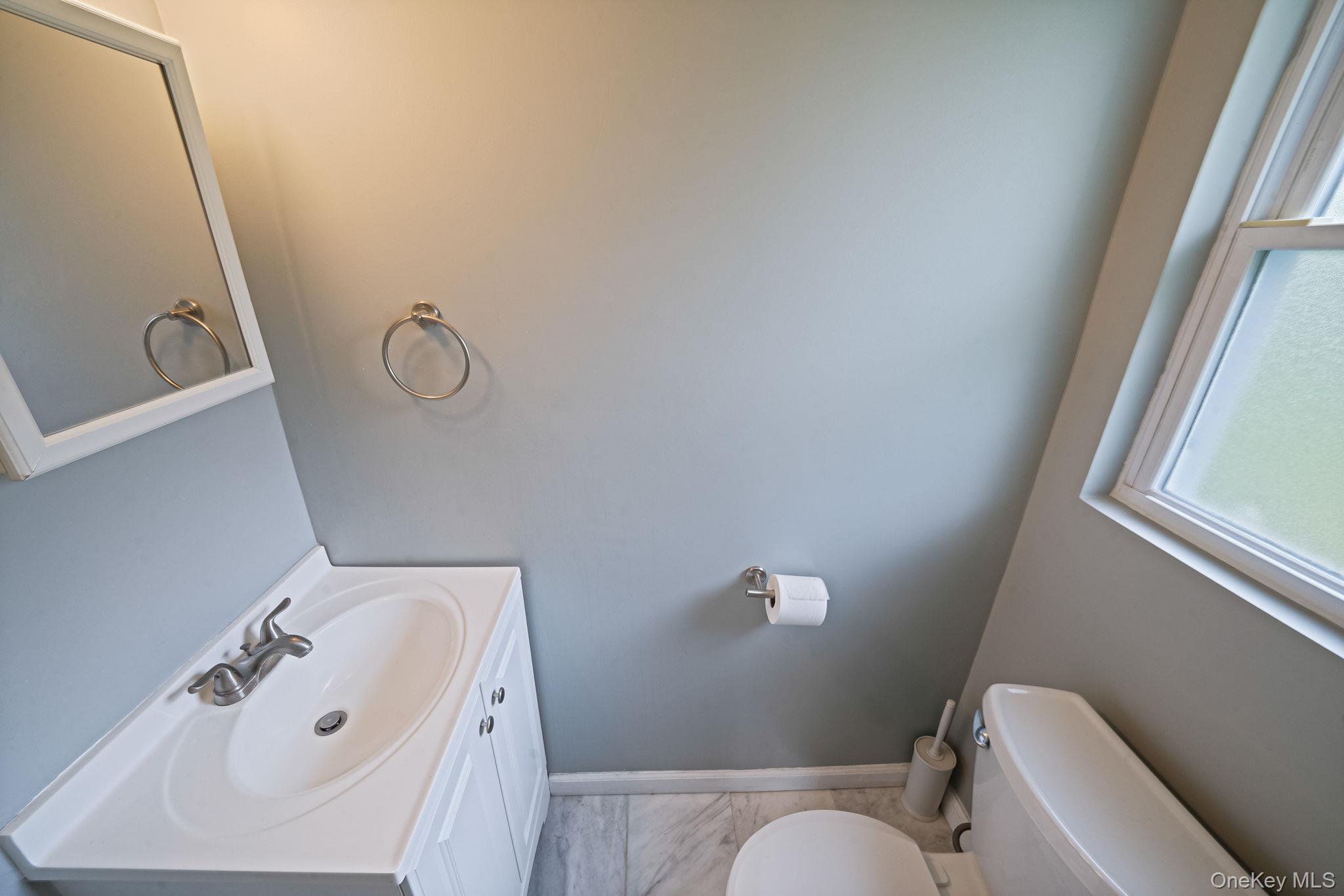 19 Pumpkin Road St. James, NY 11780 - Photo 18 of 35 a bathroom with a sink and mirror with toilet