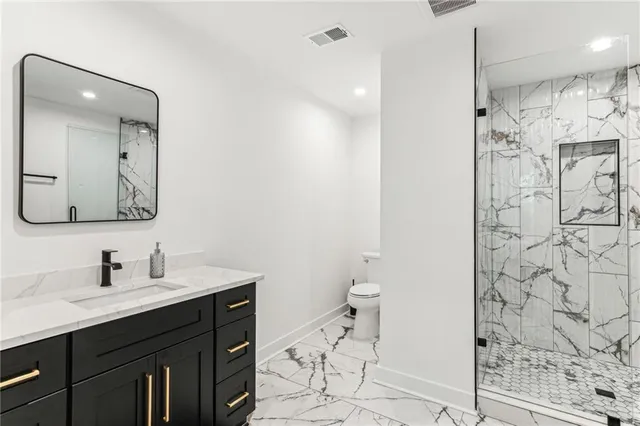 a view of a backyard with sitting area