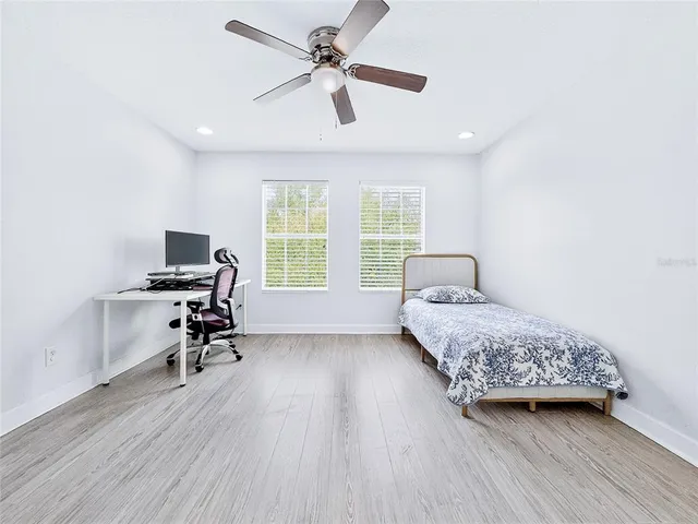 a view of a park with slide