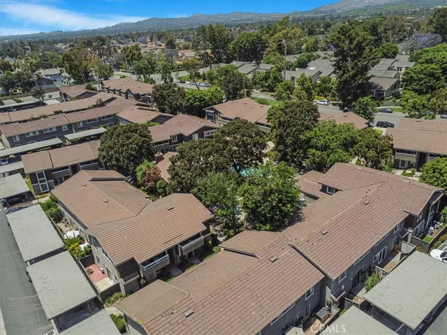 an aerial view of a house