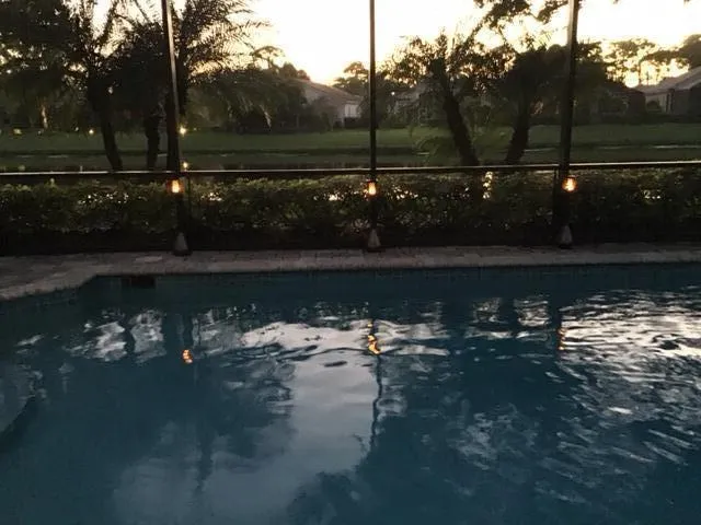 a view of a lake from a floor