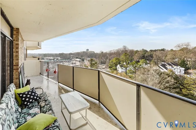 a view of a city from a balcony