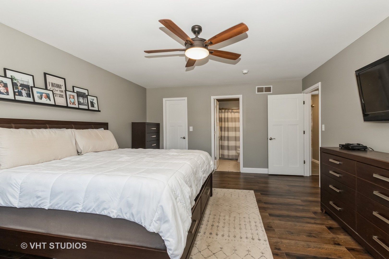 757 Longlane Road New Lenox, IL 60451 - Photo 13 of 16 a bedroom with a bed and a ceiling fan