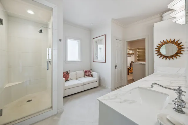 a view of a table and chairs in the garden