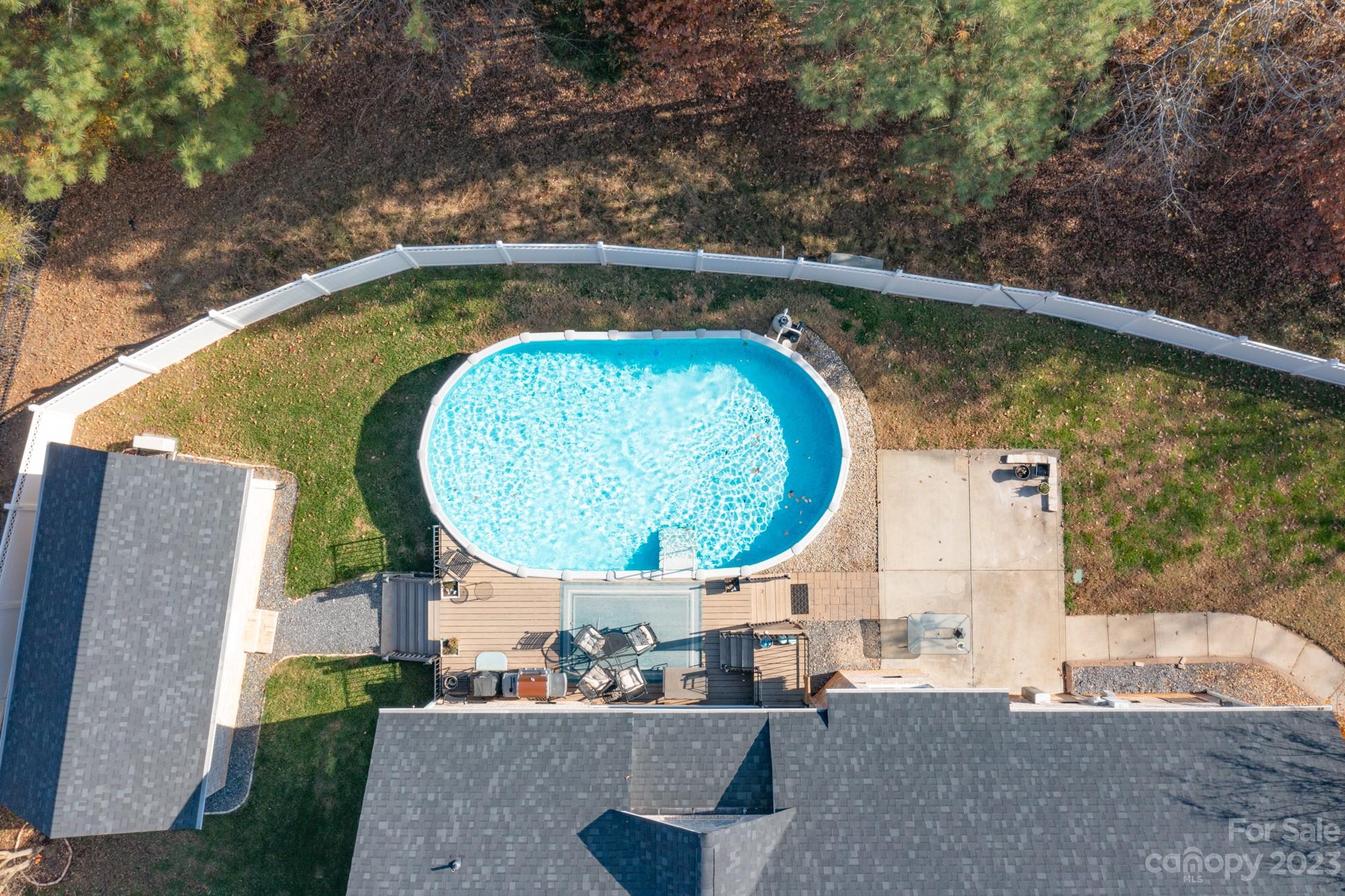 5896 Morning Star Road Lake Wylie, SC 29710 - Photo 31 of 40 an aerial view of a house with swimming pool garden and outdoor seating