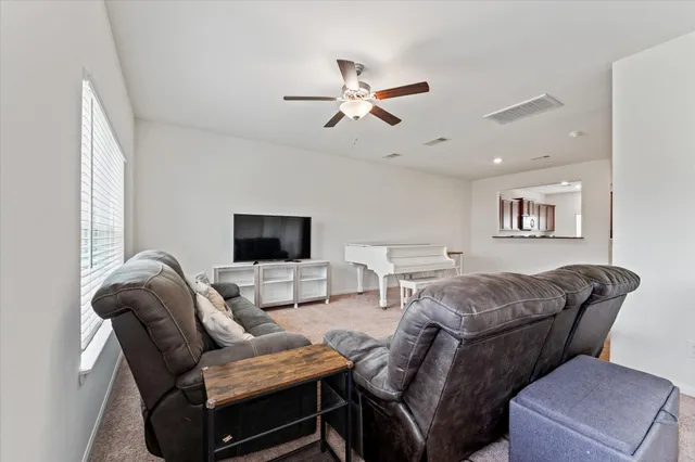 a living room with furniture