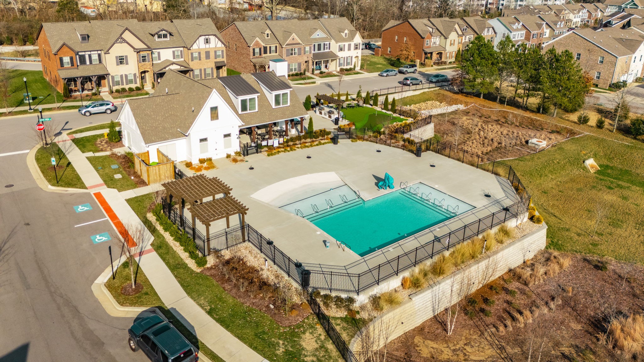 2000 Shadow Green Drive, Unit 302 Franklin, TN 37064 - Photo 16 of 19 an aerial view of a house with a swimming pool