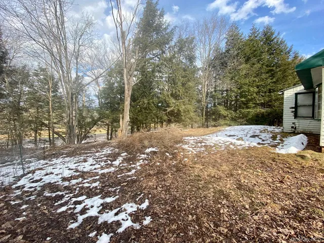 a living room with a table chair and a fireplace