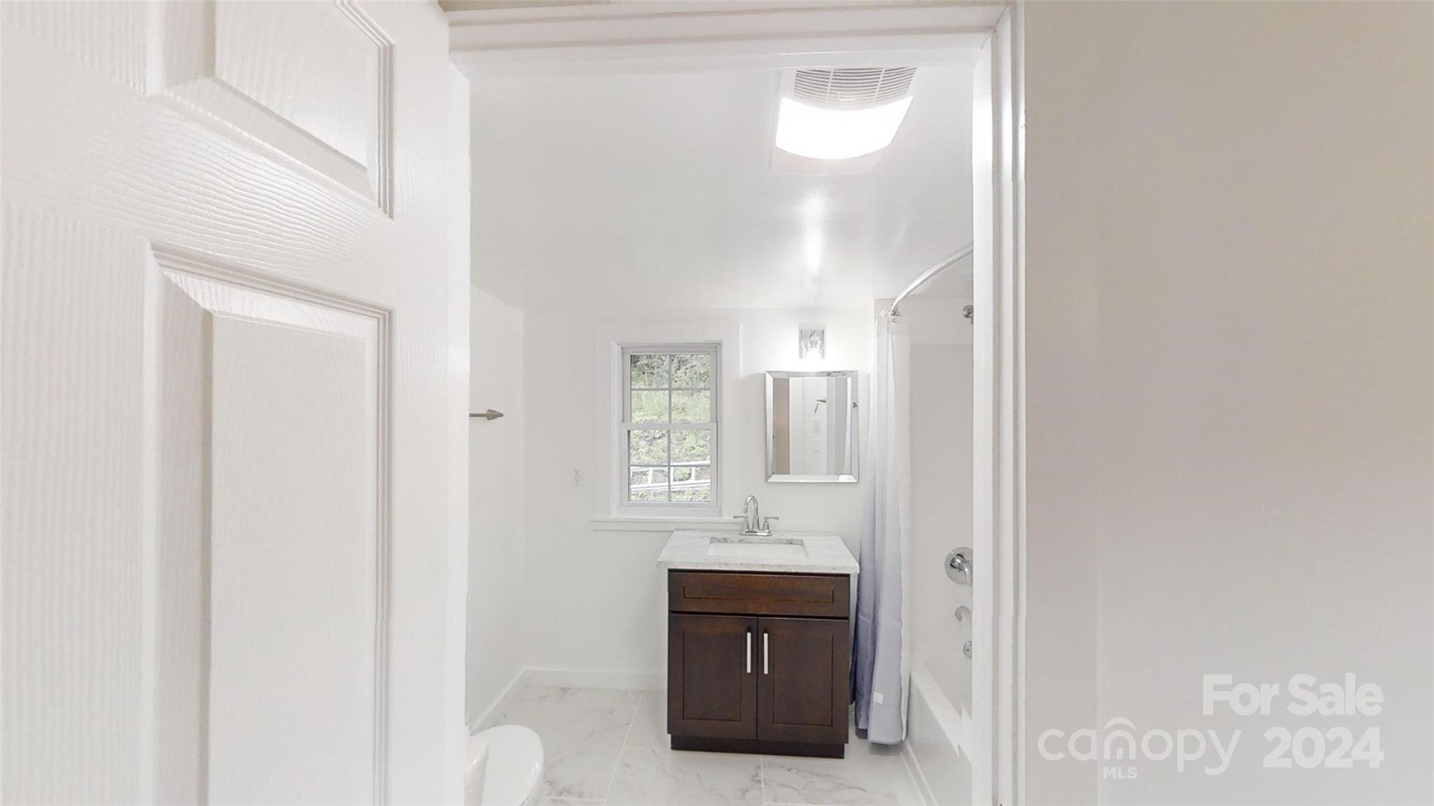 46 Lewis Street Canton, NC 28716 - Photo 18 of 27 a bathroom with a sink and a mirror