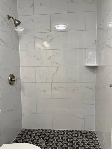a bathroom with a shower