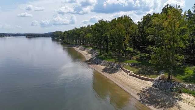 a view of a lake with houses