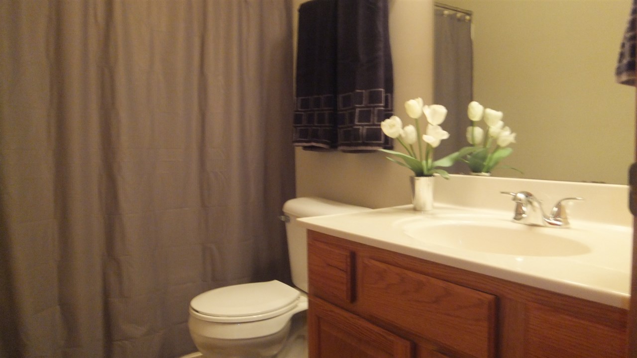 120 Minarette Drive Southwest Poplar Grove, IL 61065 - Photo 11 of 22 a bathroom with a sink a toilet and a mirror