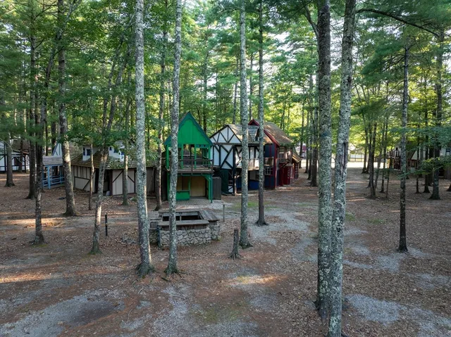 a view of outdoor space with lots of trees
