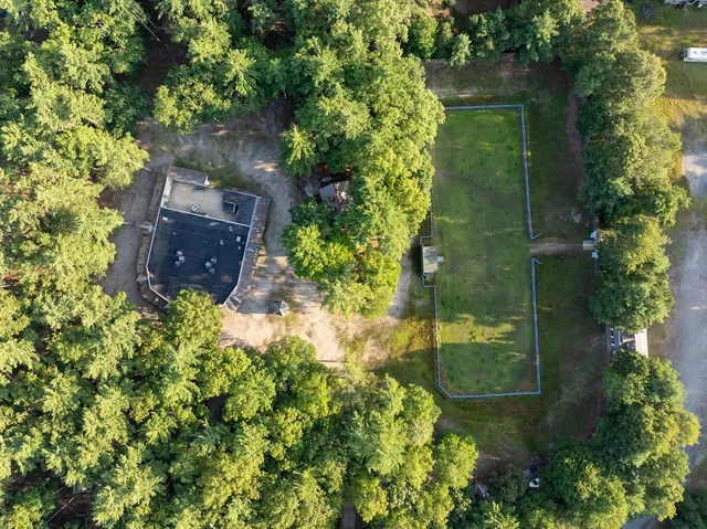 an aerial view of a house