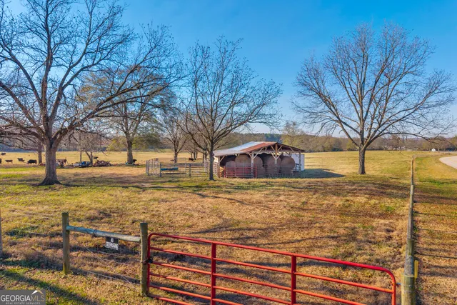 a view of a backyard with plants and lake view