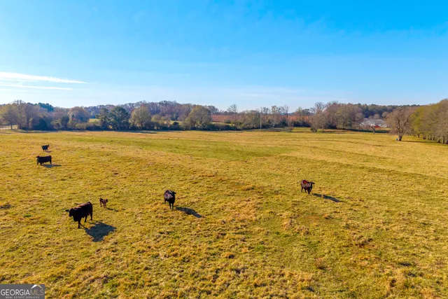 a view of a swimming pool and an outdoor seating