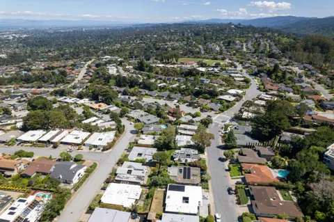 an aerial view of a city