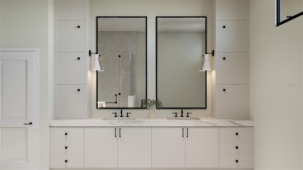 655 Appaloosa Road Tarpon Springs, FL 34688 - Photo 6 of 12 a bathroom with double sink and a mirror