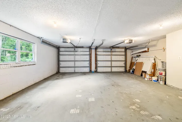 a view of a garage with furniture