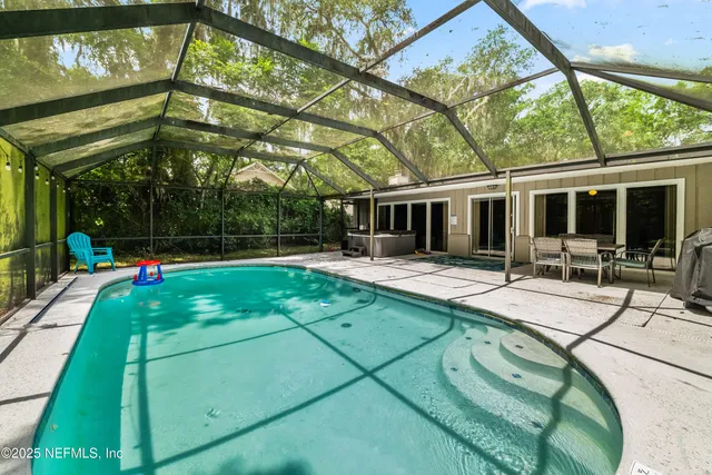 a view of a park with slide