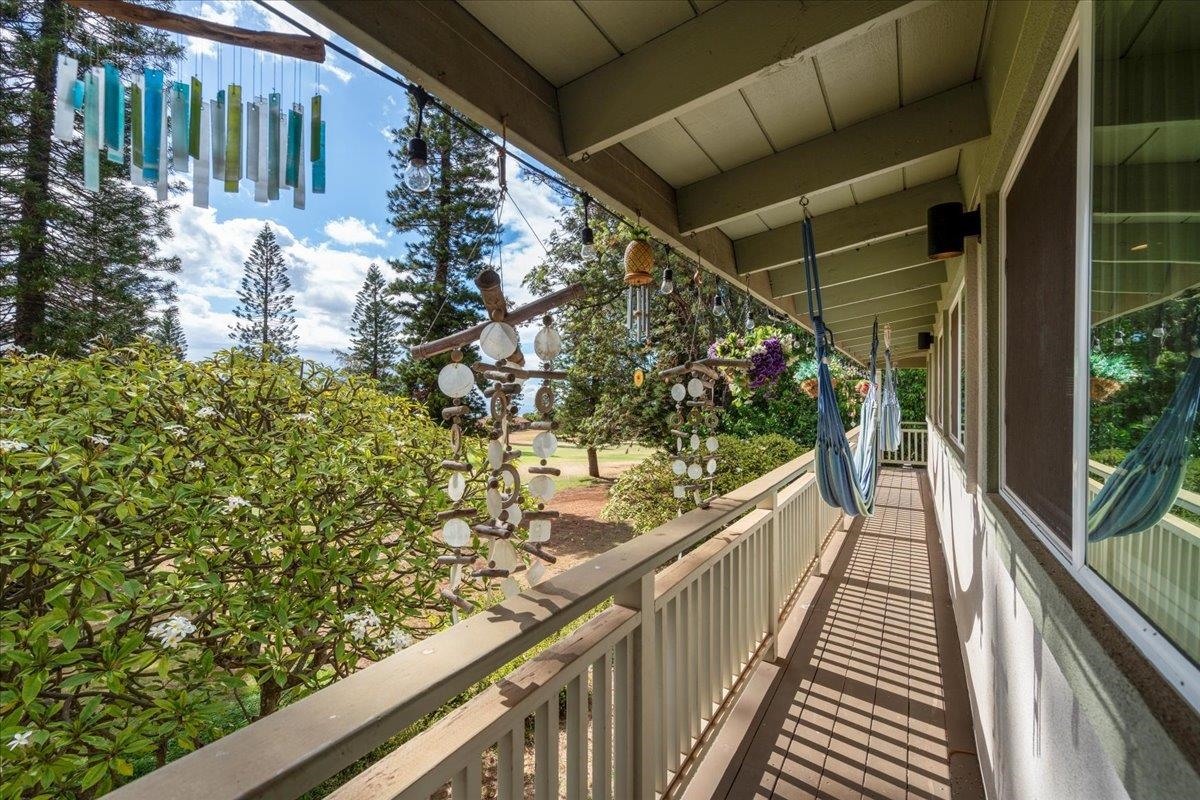 2861 Liholani Street Makawao, HI 96768 - Photo 32 of 42 a view of balcony with wooden floor