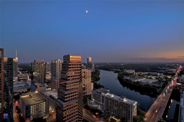 an aerial view of a city