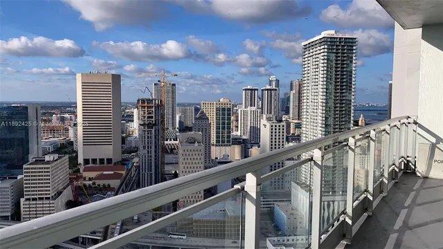 a city view from the balcony