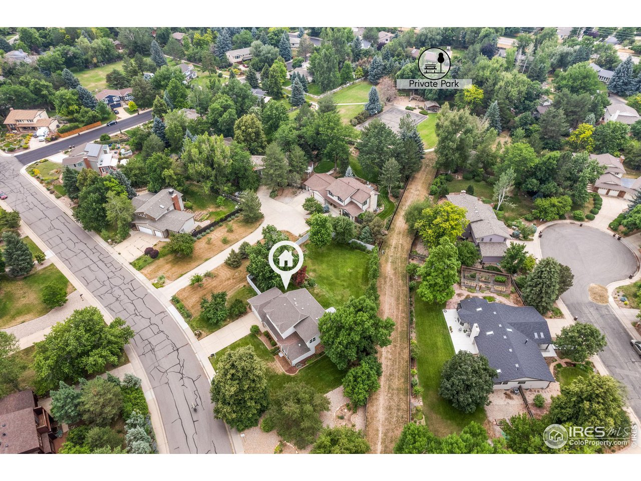 4302 Apple Way Boulder, CO 80301 - Photo 25 of 38 an aerial view of residential house with outdoor space and parking