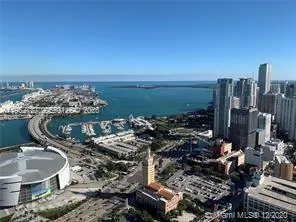 a view of a city with tall buildings