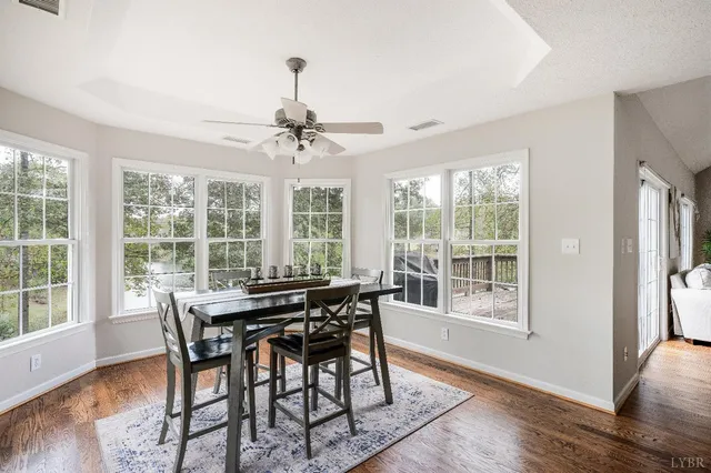 a view of a yard from a tree