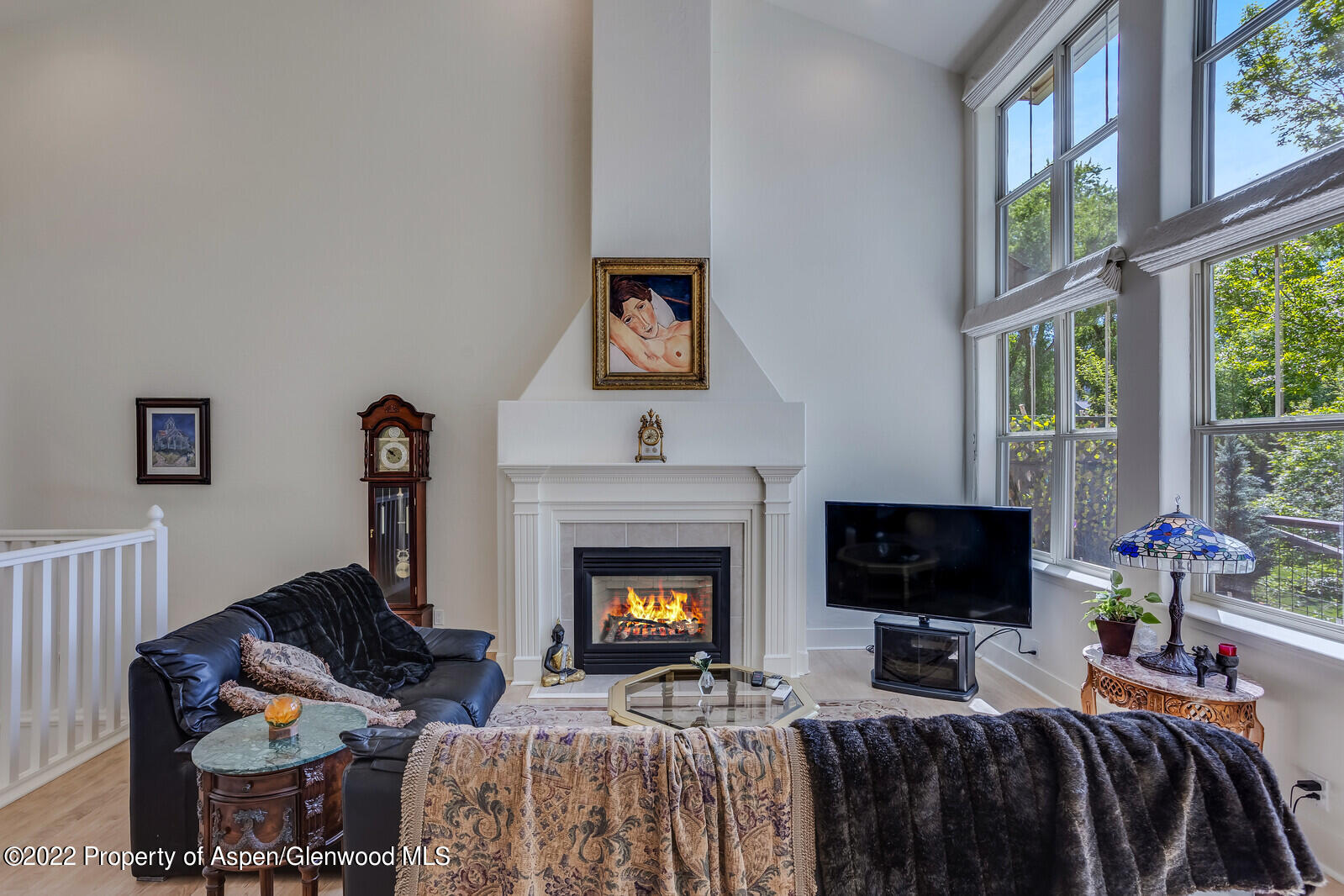 620 Evans Court Basalt, CO 81621 - Photo 8 of 35 a living room with furniture a fireplace and a flat screen tv