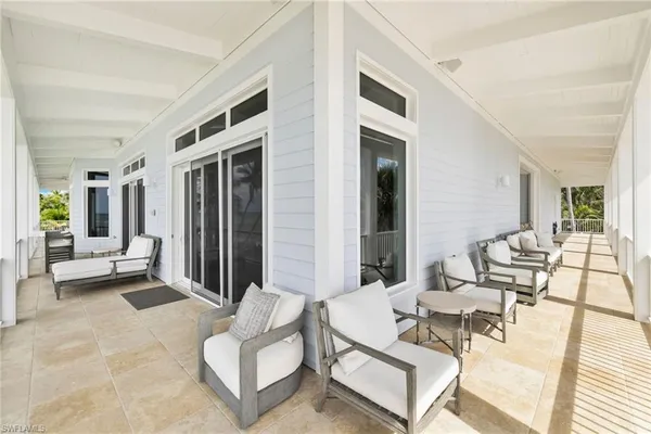 a outdoor living space with furniture