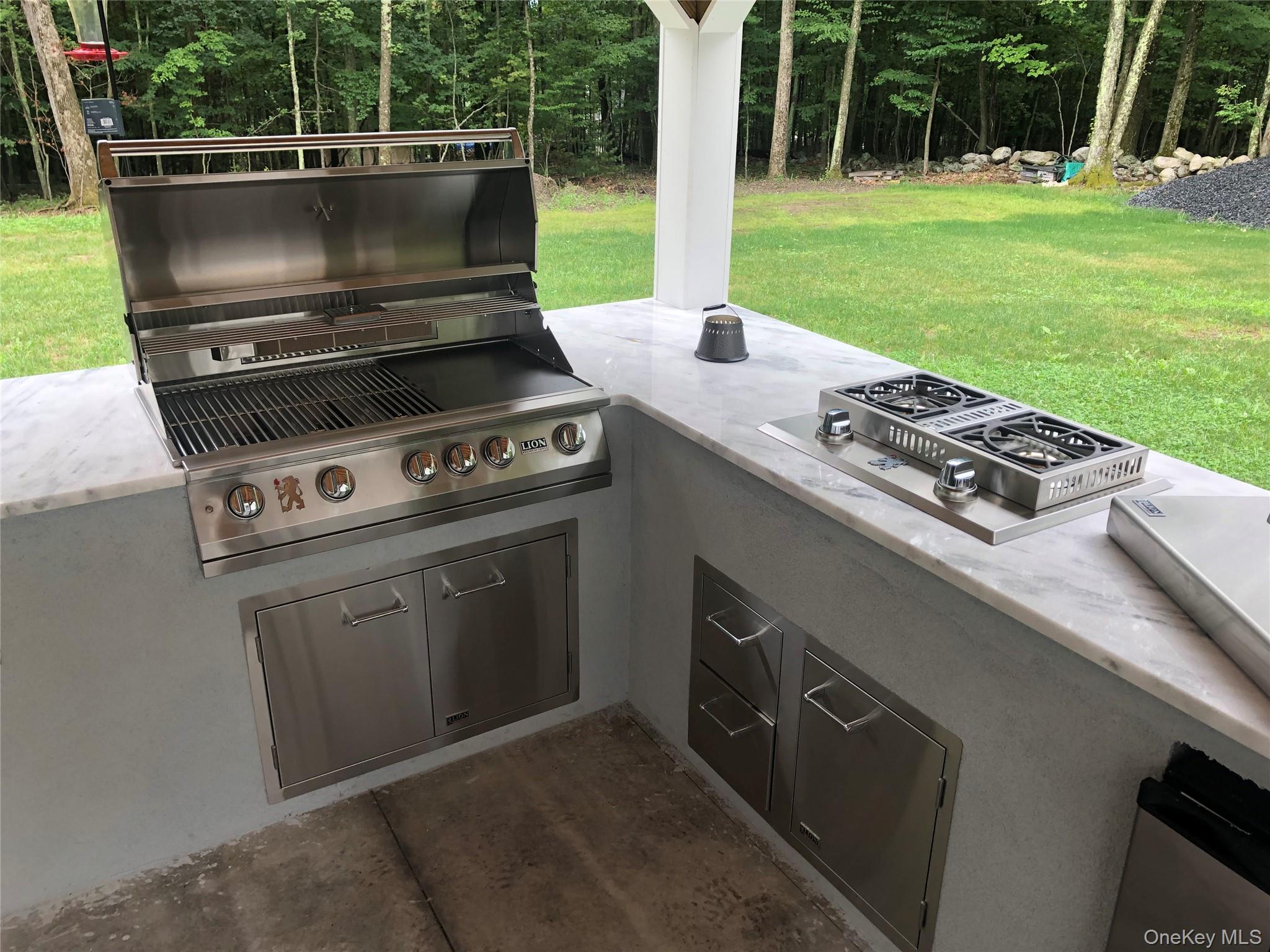 95 Weed Road Pine Bush, NY 12566 - Photo 21 of 31 Gas grill and burners with ample granite cooking area in pavilion/gazebo